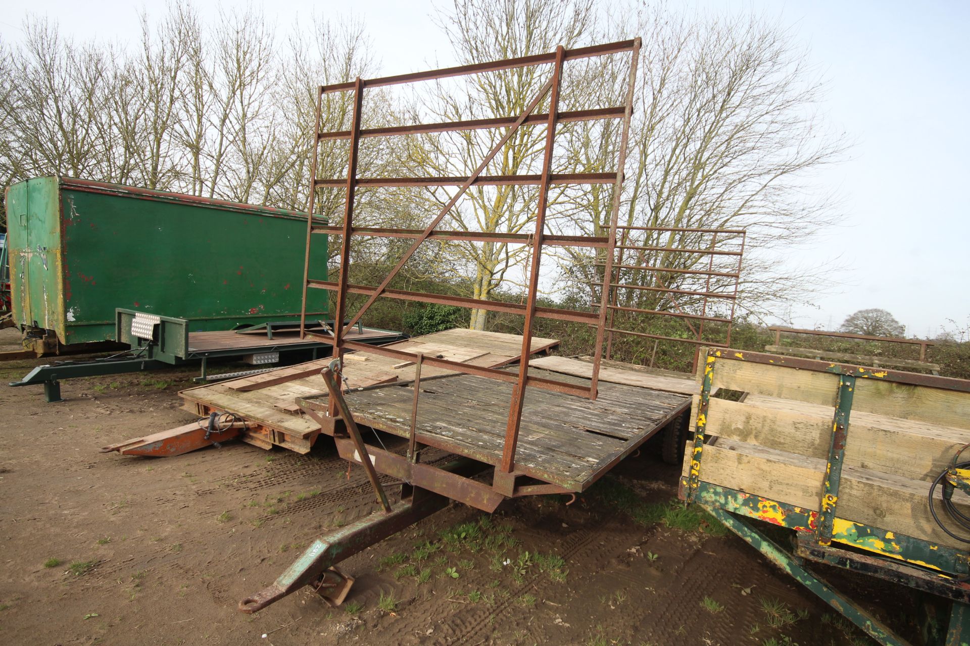 20ft single axle bale trailer. With front and rear ladders.