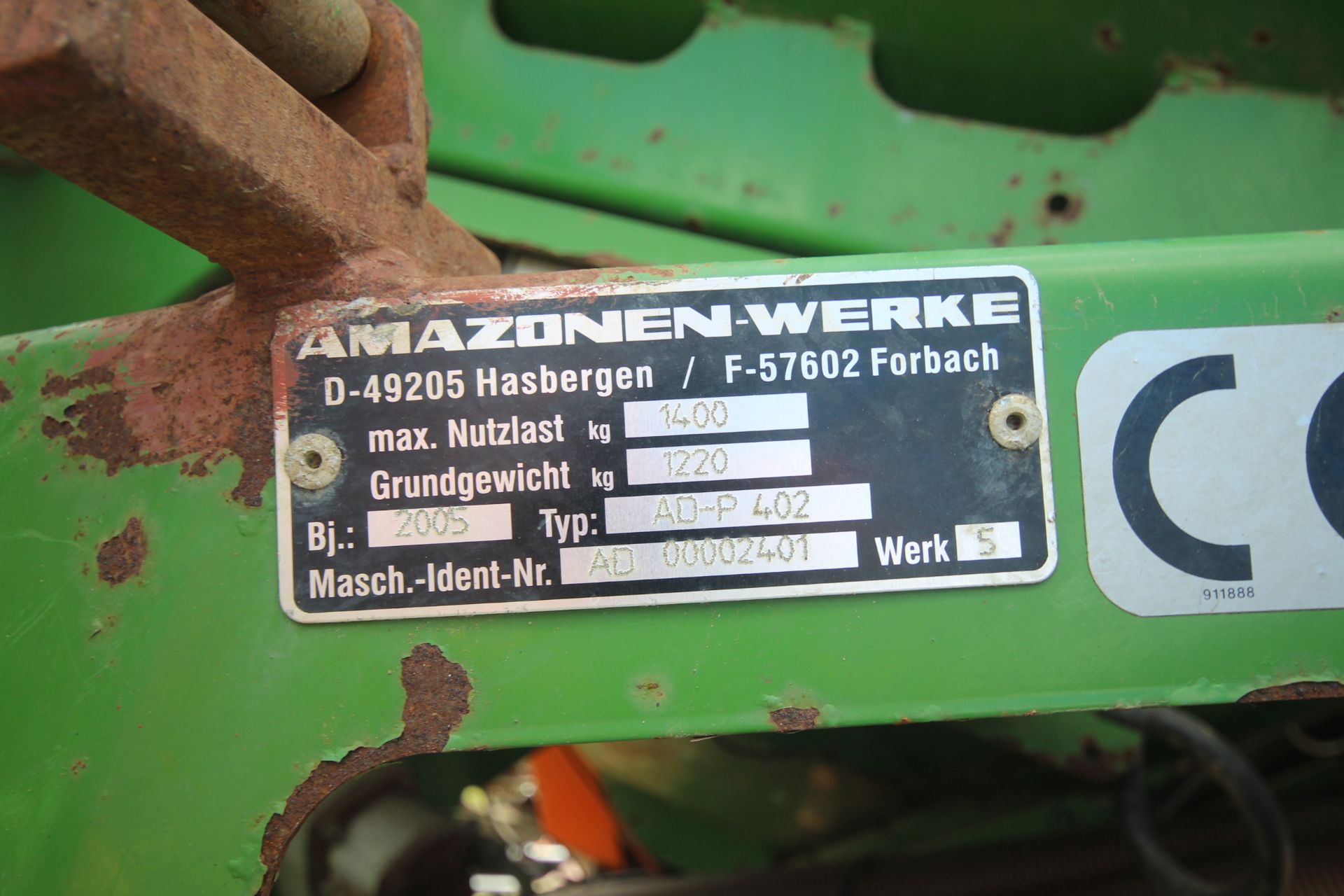 Amazone KE403 4m combination drill. 2005. With disc coulters, pre-em and tramlime. Manual, Control - Image 43 of 44