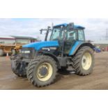 New Holland TM150 4WD tractor. Registration X501 NTW. Date of first registration 01/09/2000. Showing