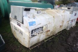Western Abbi 1,940L bunded steel site fuel tank. With manual pump. For sale on behalf of the