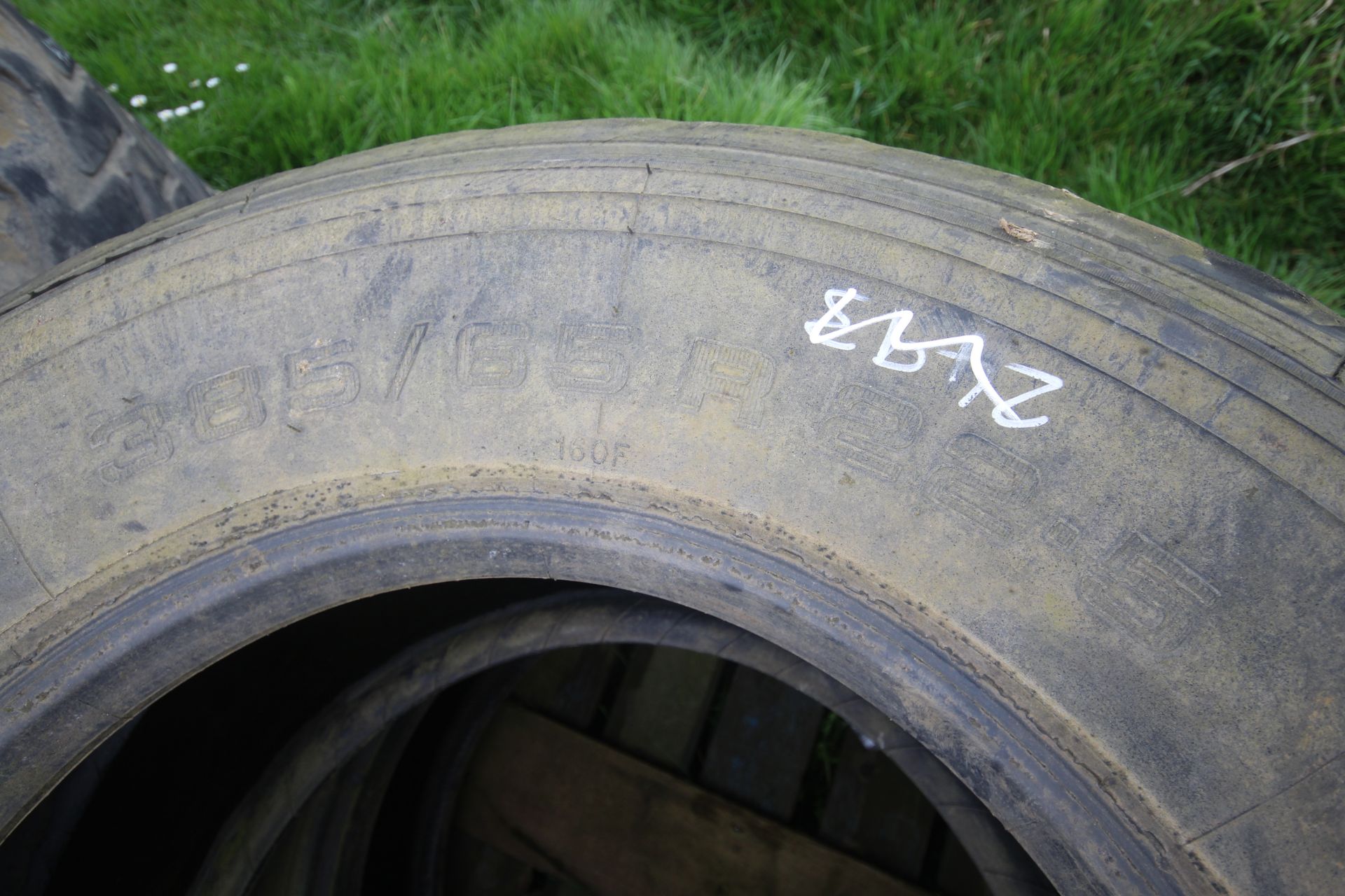 2x 385/65R22.5 super single tyres. V - Image 4 of 4