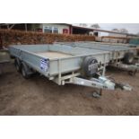 Ifor Williams 2CB LM147 B2 14ft twin axle beavertail trailer. With drop sides and alloy ramps. Key