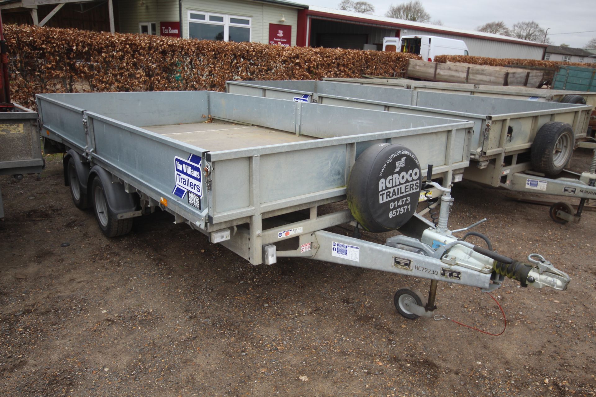 Ifor Williams 2CB LM147 B2 14ft twin axle beavertail trailer. With drop sides and alloy ramps. Key