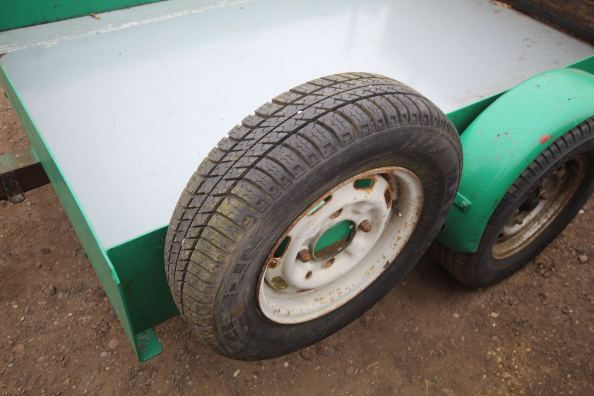 Single axle car trailer to carry quad/ ride-on mower. With rear ramp, lights and spare wheel. - Image 20 of 23