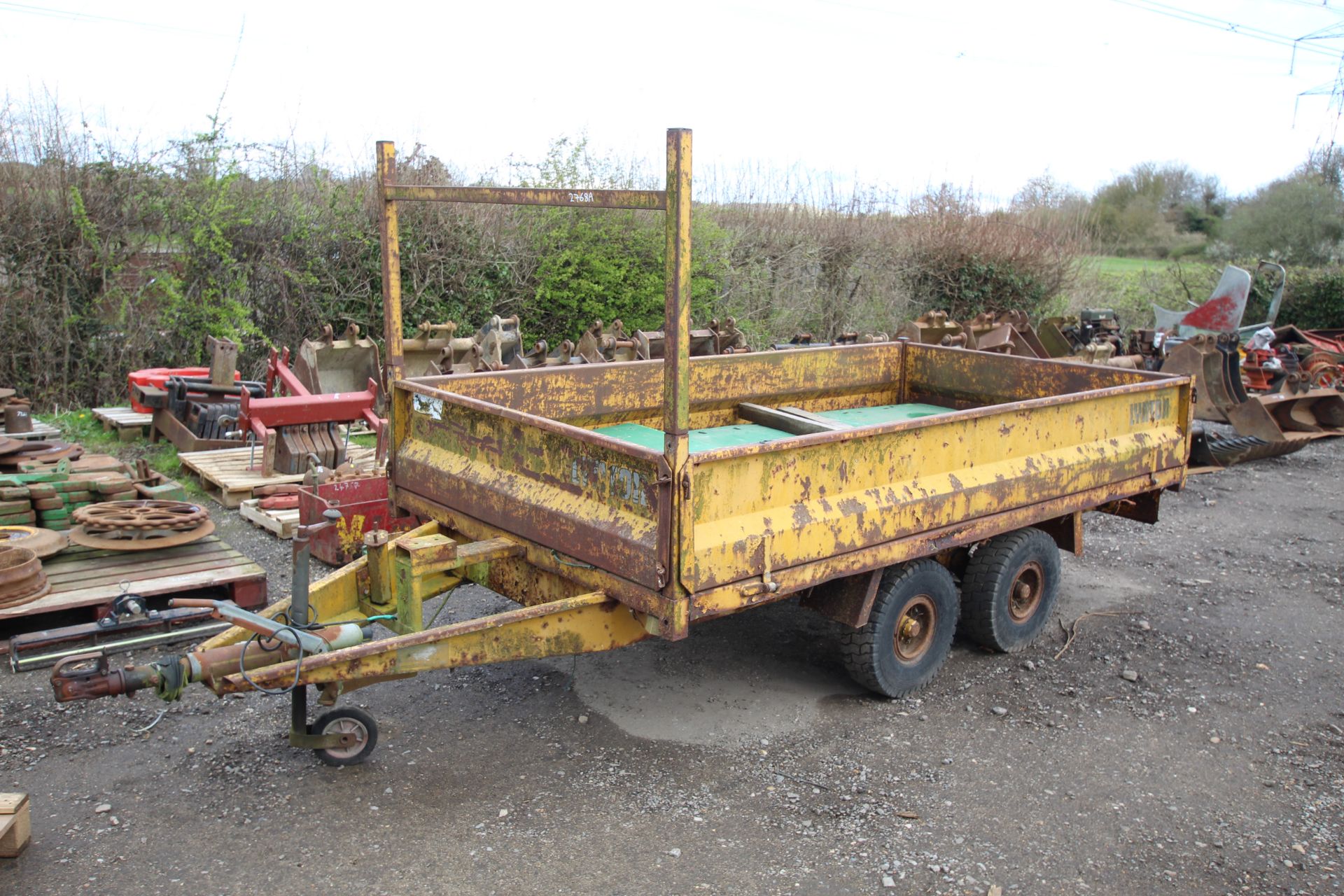 Lynton 10ft x 5ft twin axle trailer. With drop sides. Floor requires attention. V