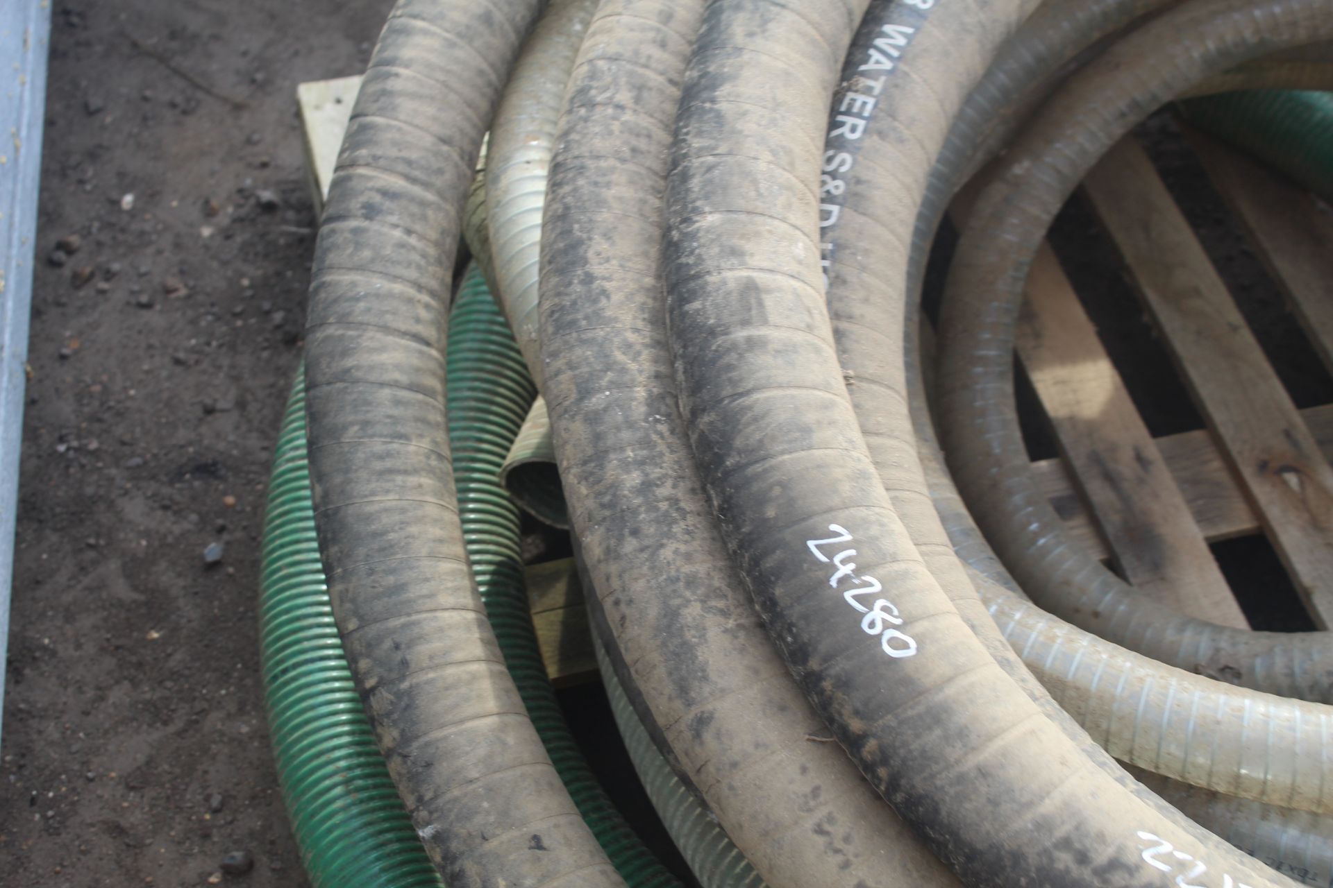 Quantity of various heavy duty hose/ water pipe. - Image 2 of 5