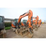 Hitachi ZX55U-6 CLR 5.5T rubber track excavator. 2022. 757 hours. Serial number HCMAEQ50H00061201.