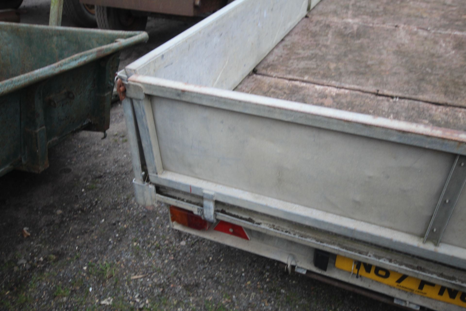 Ifor Williams LL166G 16ft twin axle flat bed trailer. Serial number 64791. With sides, spare - Image 22 of 35