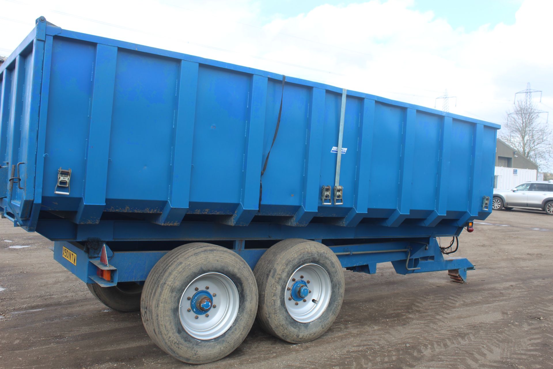 AS Marston 12T twin axle tipping trailer. With super single wheels and tyres and roll over sheet. - Image 30 of 50