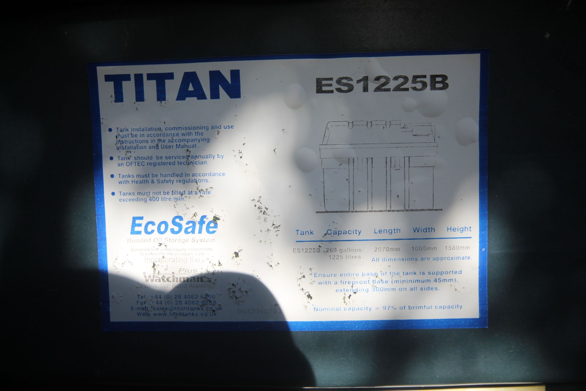 Titan ES1225B 1,225L tank. Used for red diesel. - Bild 5 aus 5