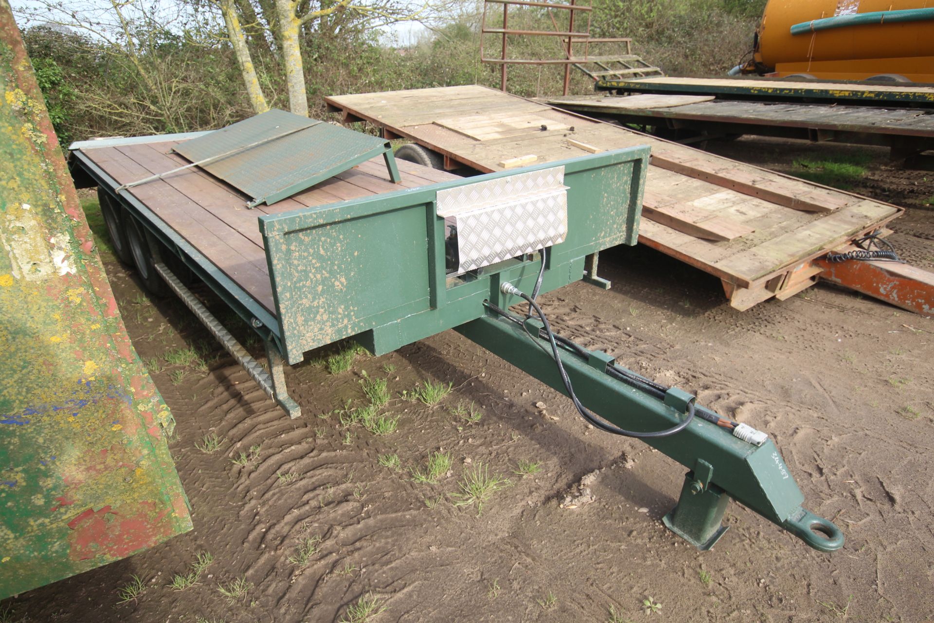 16ft twin axle engineer-built beaver tail low loader. With cheese wedge, ramps, oil brakes and - Image 2 of 20