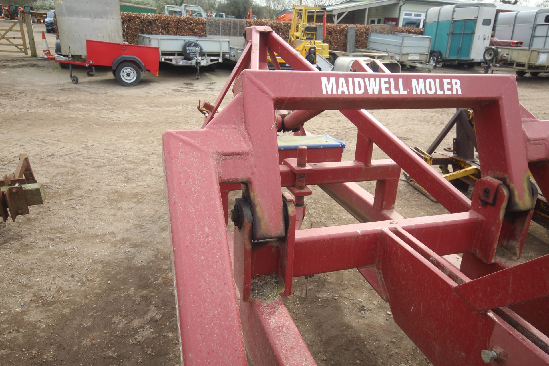Hankins Maidwell Moler trailed single leg mole plough (no leg). Serial number 17411. V - Image 15 of 24