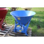 Unused Fleming 300L single disc fertiliser spreader.