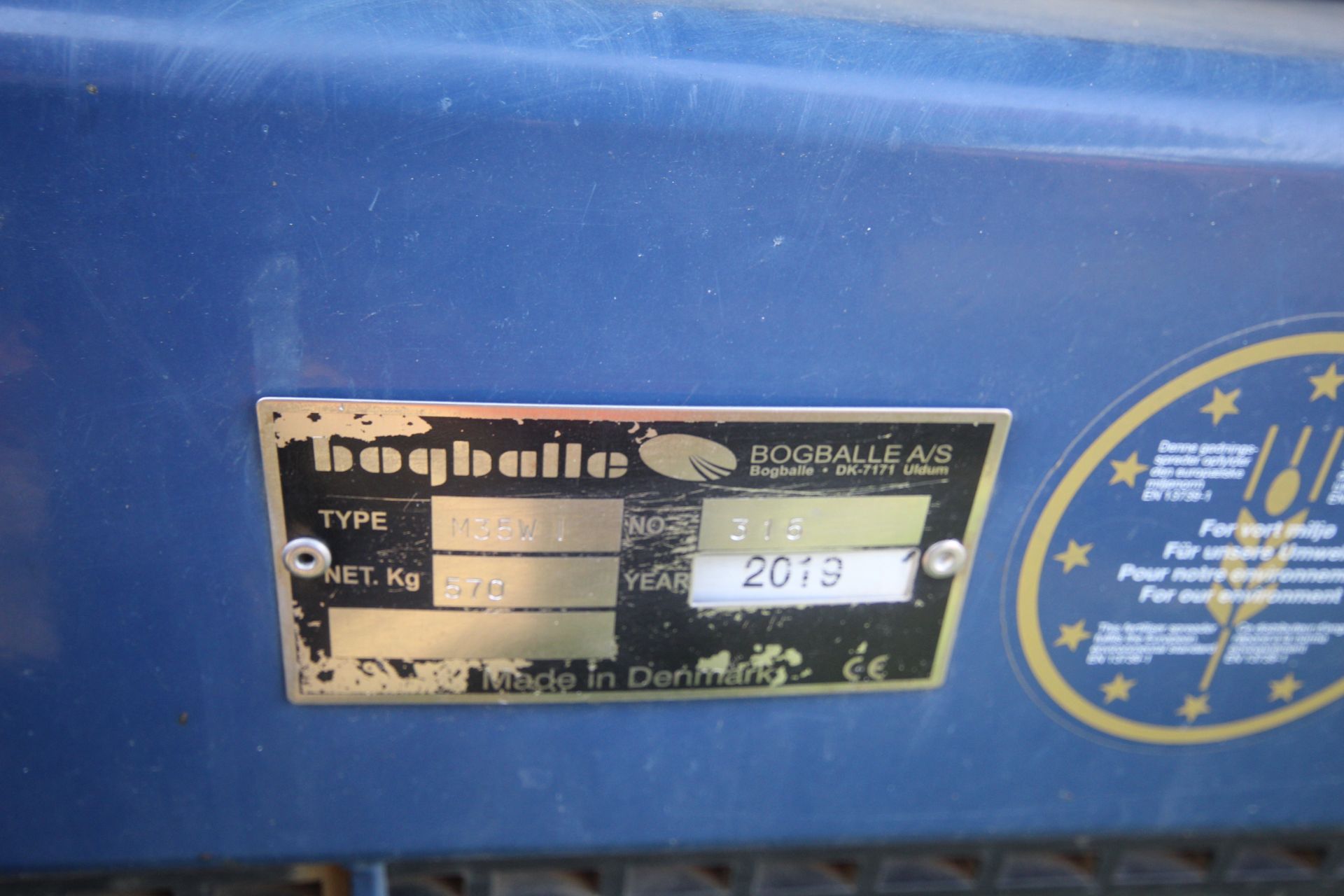 Bogballe M35W1 24m twin disc fertiliser spreader. 2019. Serial number 316. With weight cells and - Image 22 of 22