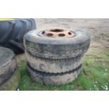 3x various trailer wheels and tyres.