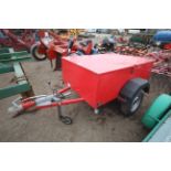 Scott Trailers single axle double skin chemical trailer. With lockable lid and unused spare wheel.