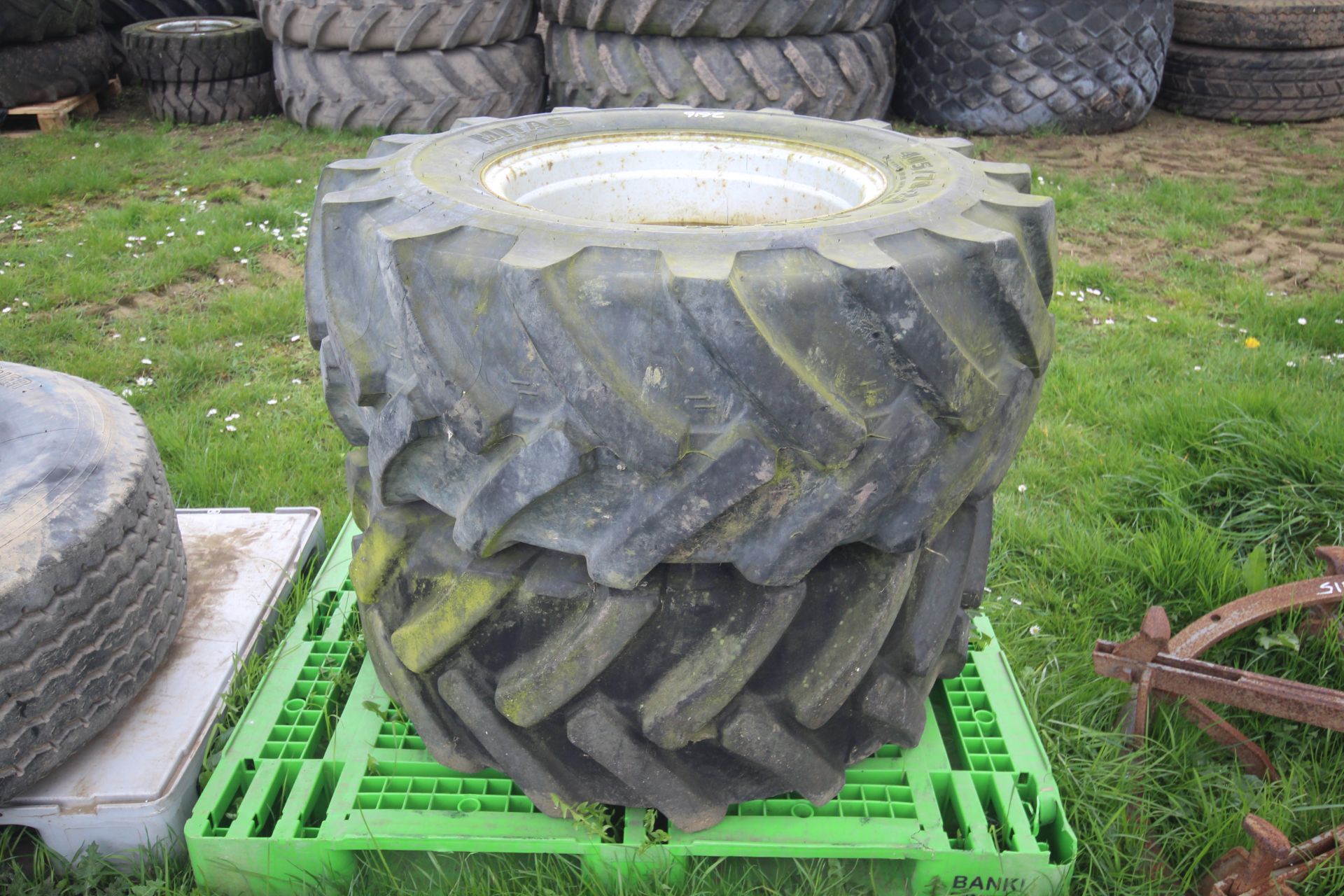 2x 405/70-20 dumper wheels and tyres. - Image 2 of 5