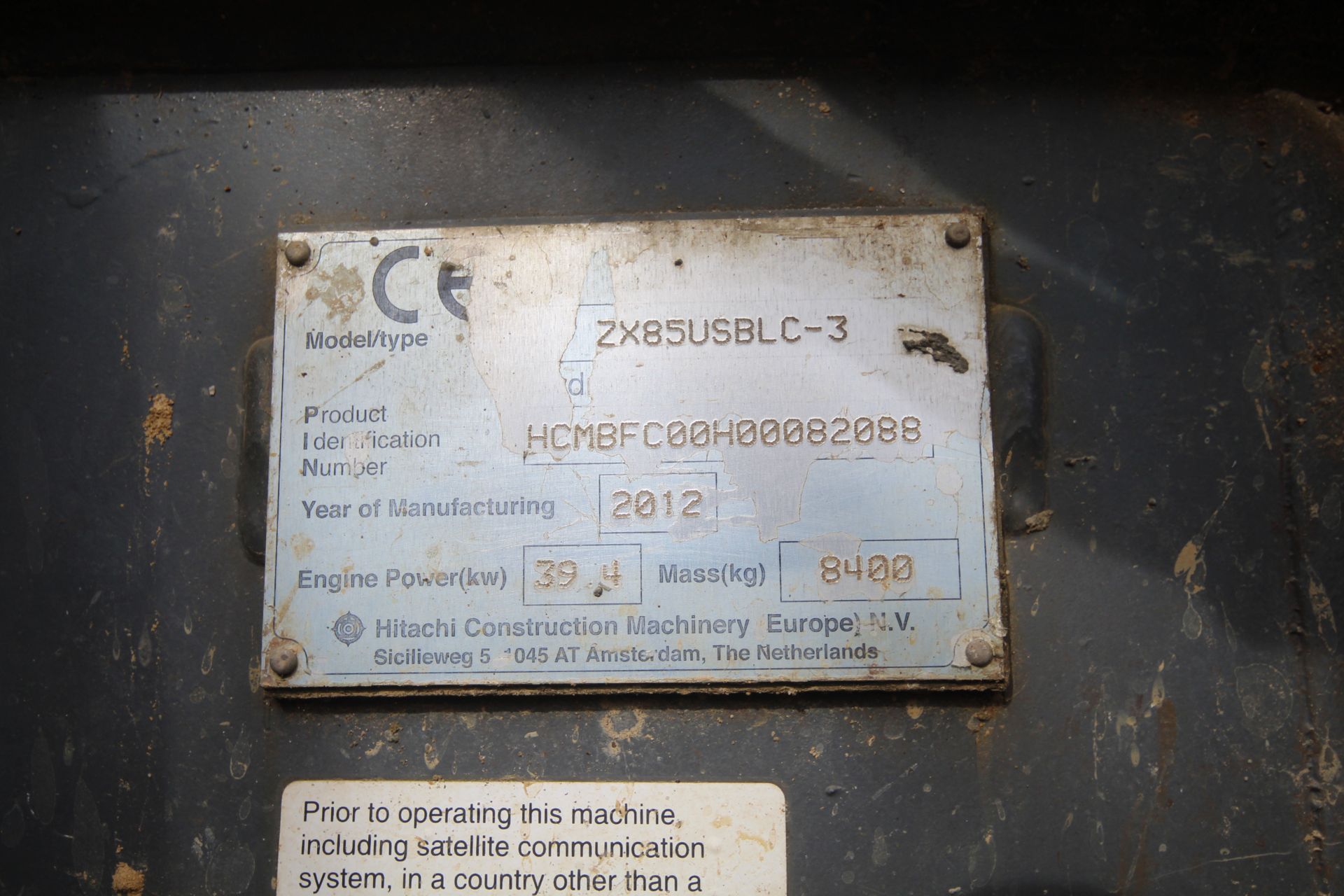 Hitachi Z-Axis 85-USB LC-3 8.5T rubber track excavator. 2012. 7,217 hours. Serial number HCM - Image 71 of 71