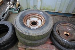Pair of Ferguson trailer wheels and tyres. V