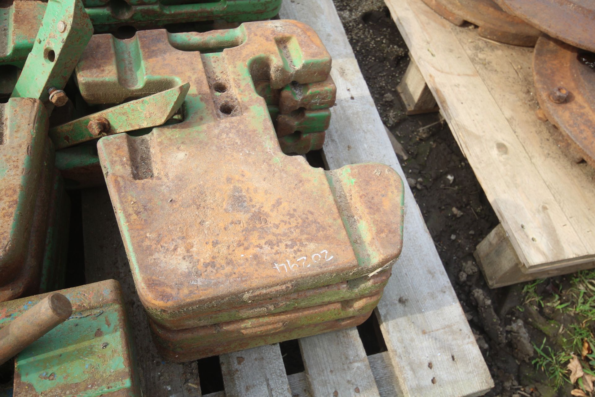 16x John Deere front weights and carrier. V - Image 3 of 6