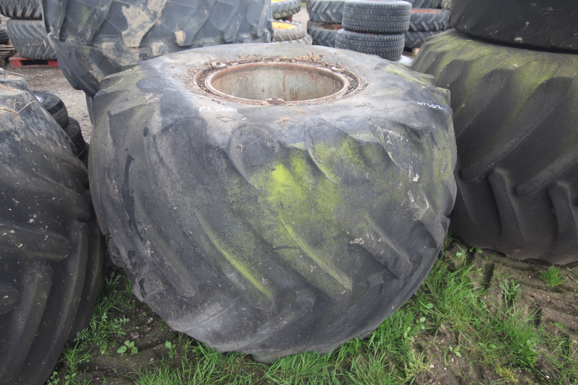 Pair of 66x43.00-25 flotation wheels and tyres. Wi - Image 4 of 5