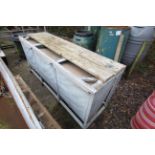 Three section galvanised feed bin.