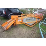 Ritchie Cook high capacity flat 8 belt sledge. 1999. Serial number 981 297. With baler drawbar,