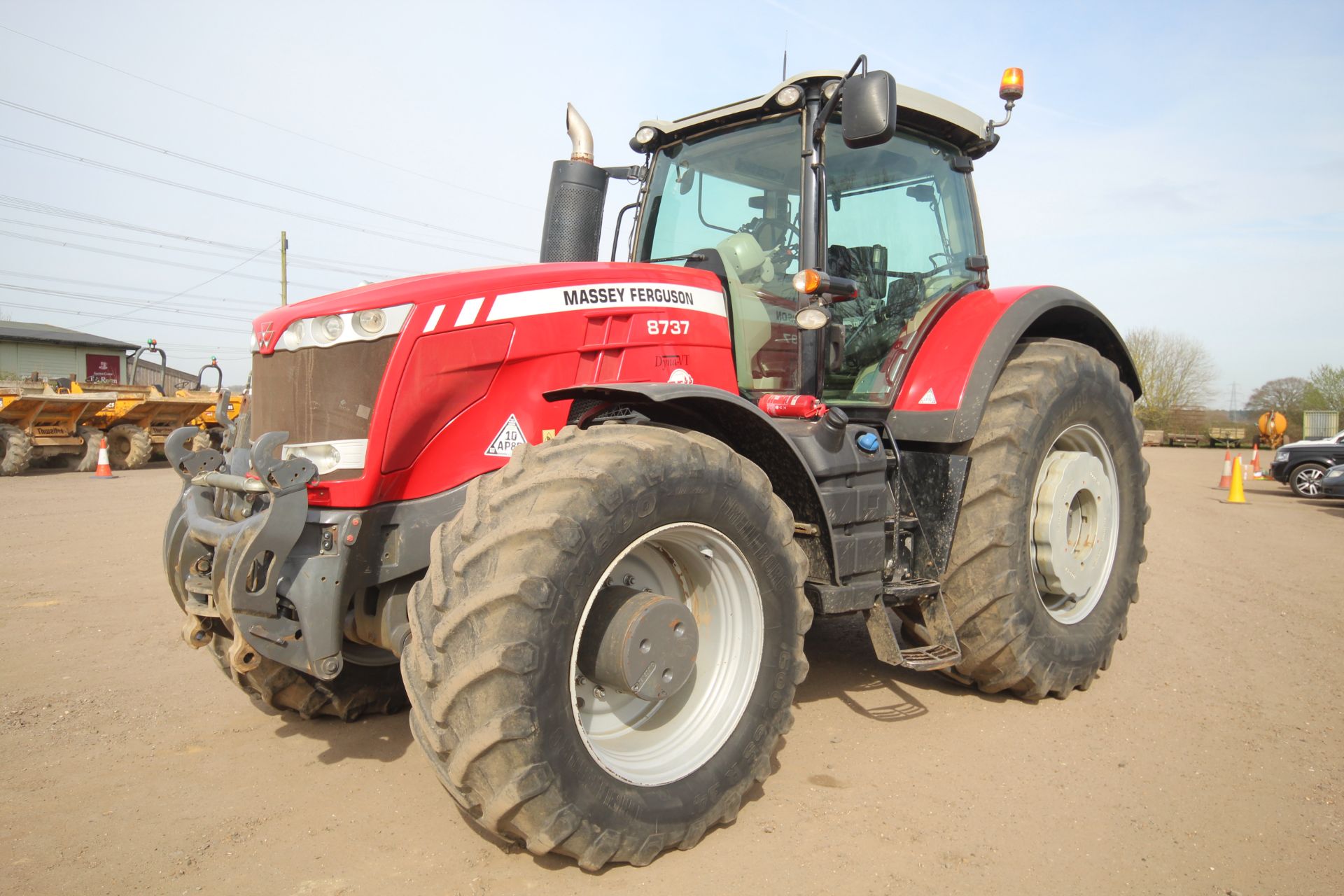 Massey Ferguson 8737 4WD tractor. Registration AY17 AVG. Date of first registration 14/03/2017. 4,