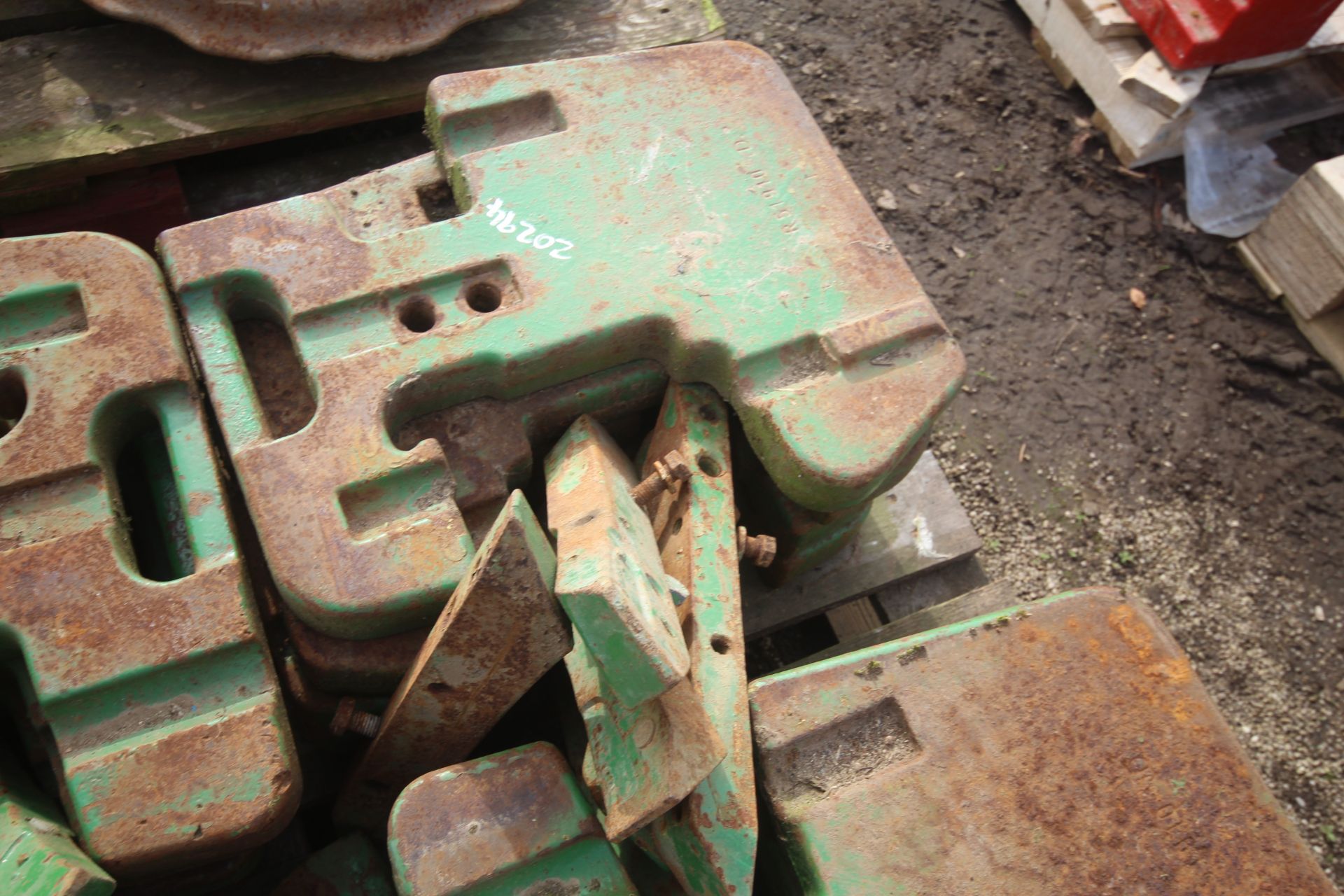 16x John Deere front weights and carrier. V - Image 6 of 6