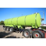 Dairy Products Transport 24,575L stainless steel tri-axle tanker. Registration A160342. Date of