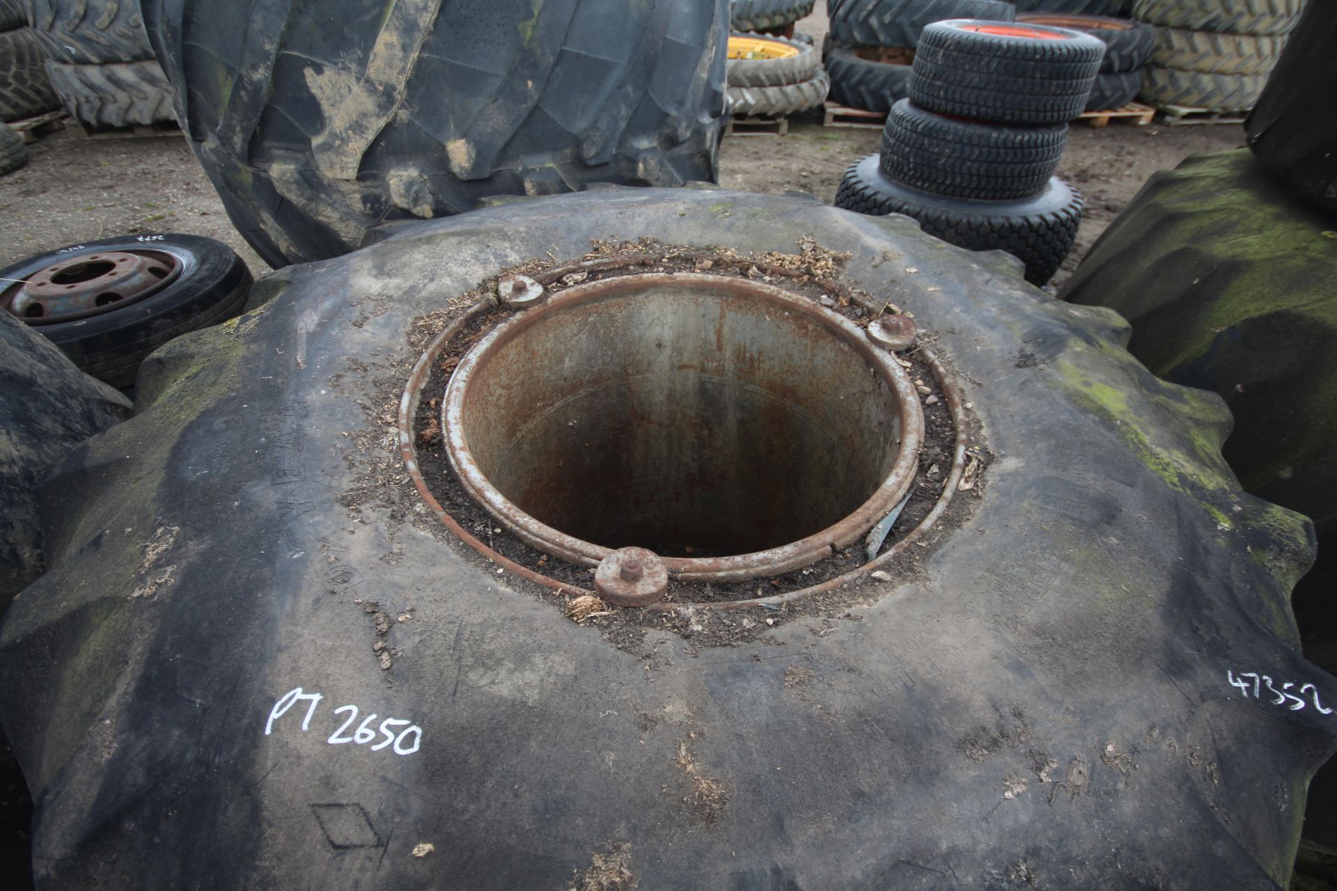 Pair of 66x43.00-25 flotation wheels and tyres. Wi - Image 5 of 5