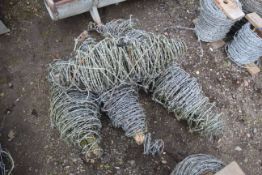 4x rolls of used barbed wire. V