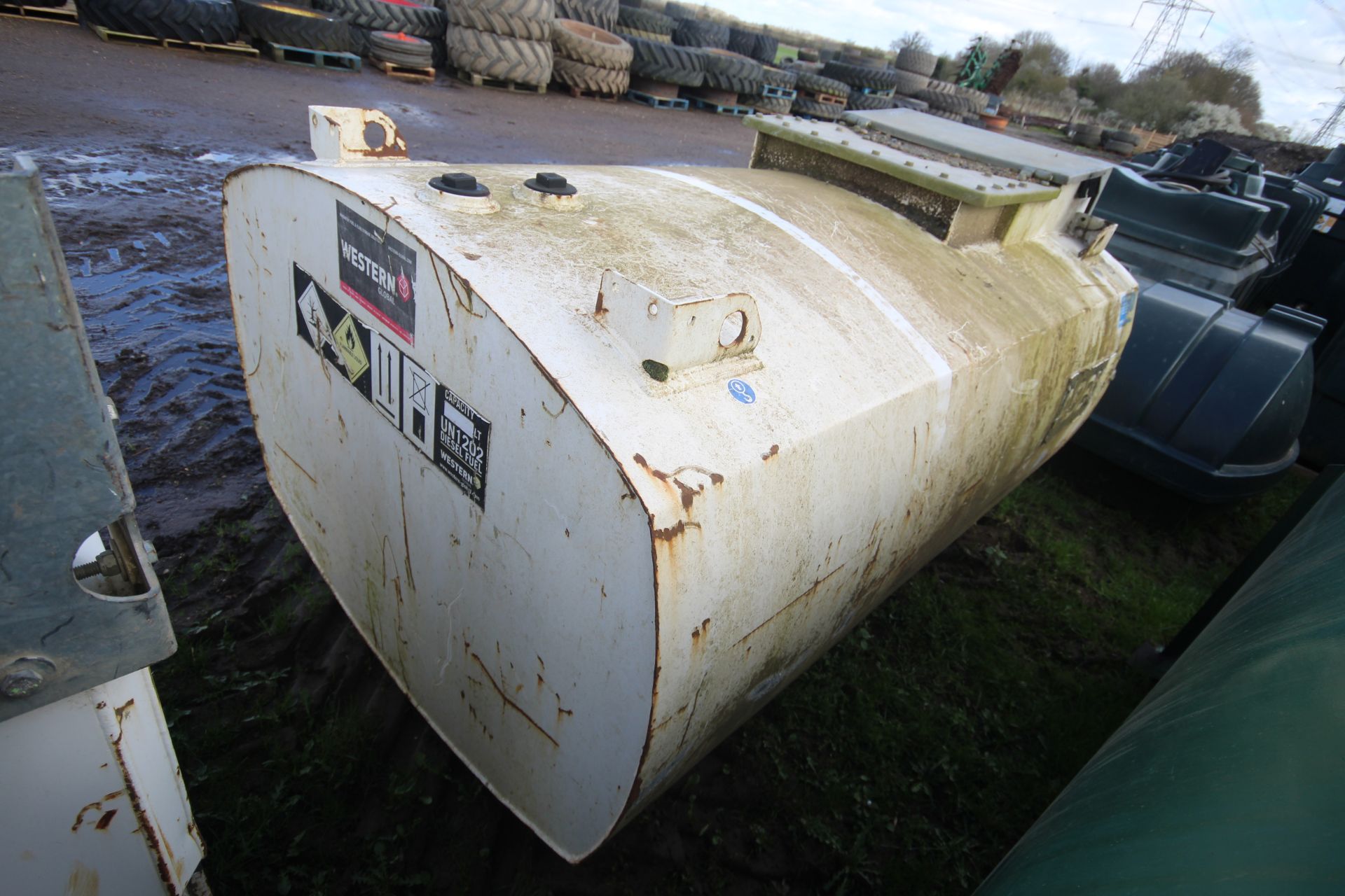 Western Abbi 1,940L bunded steel site fuel tank. With manual pump. For sale on behalf of the - Image 3 of 8