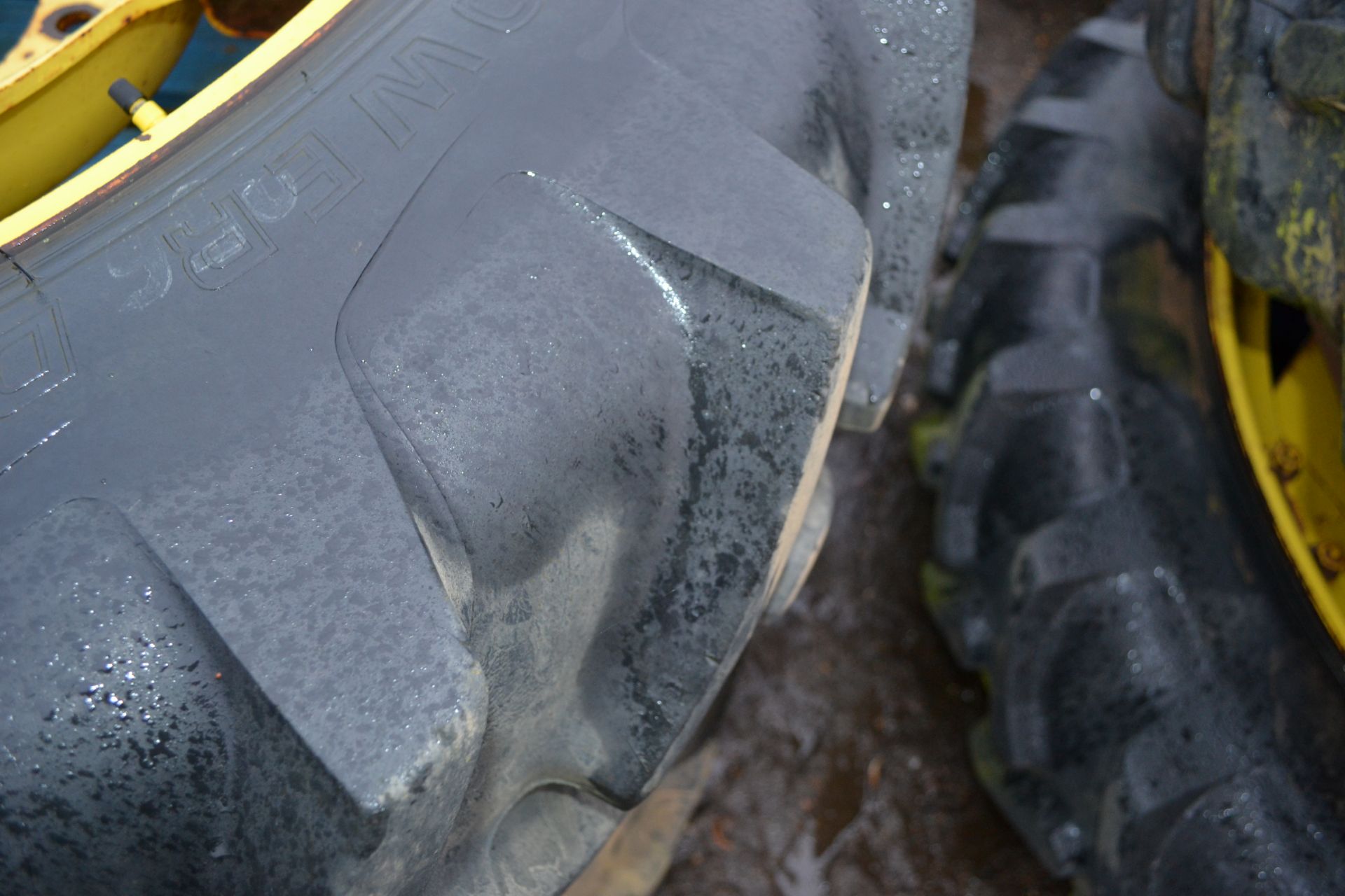 Set of John Deere rowcrop wheels and tyres. Comprising 11.2R48 rears @ 80% and 12.4R32 fronts @ 90%. - Image 8 of 9