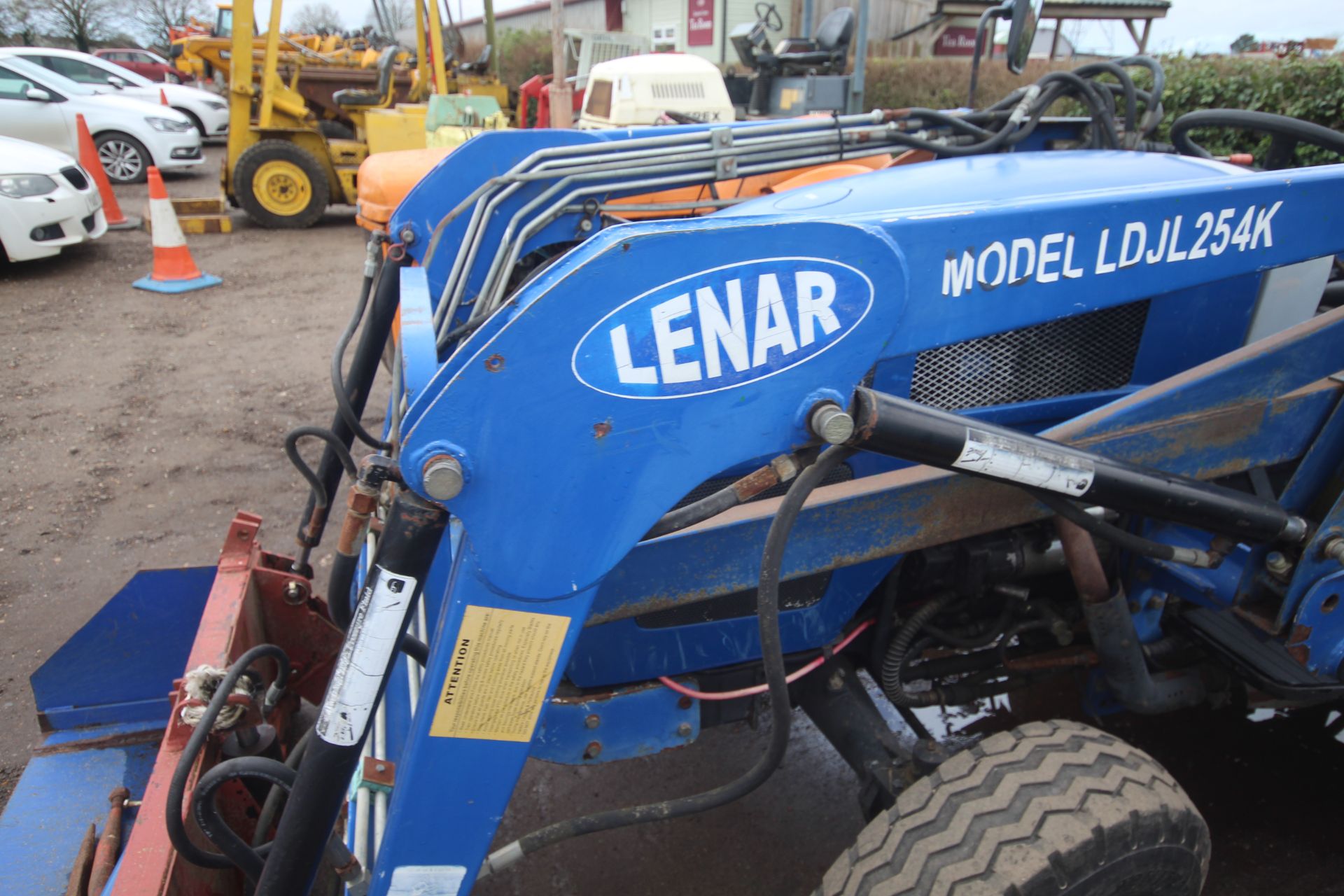 Lenar JL254 II 4WD compact tractor. Turf wheels and tyres. Lenar LDJL245K power loader. With - Image 10 of 39