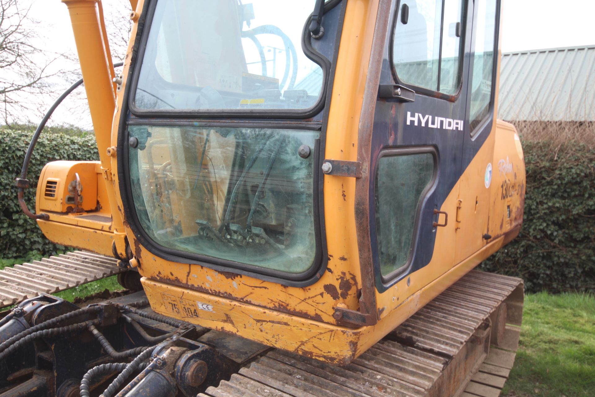 Hyundai Rolex 130 14T LCD-3 steel track excavator. Showing 4,963 hours. 20xx. With two buckets, twin - Image 28 of 70