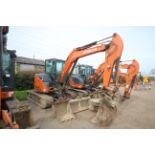 Hitachi ZX55U-5A CLR 5.5T rubber track excavator. 2018. 3,217 hours. Serial number HCMA