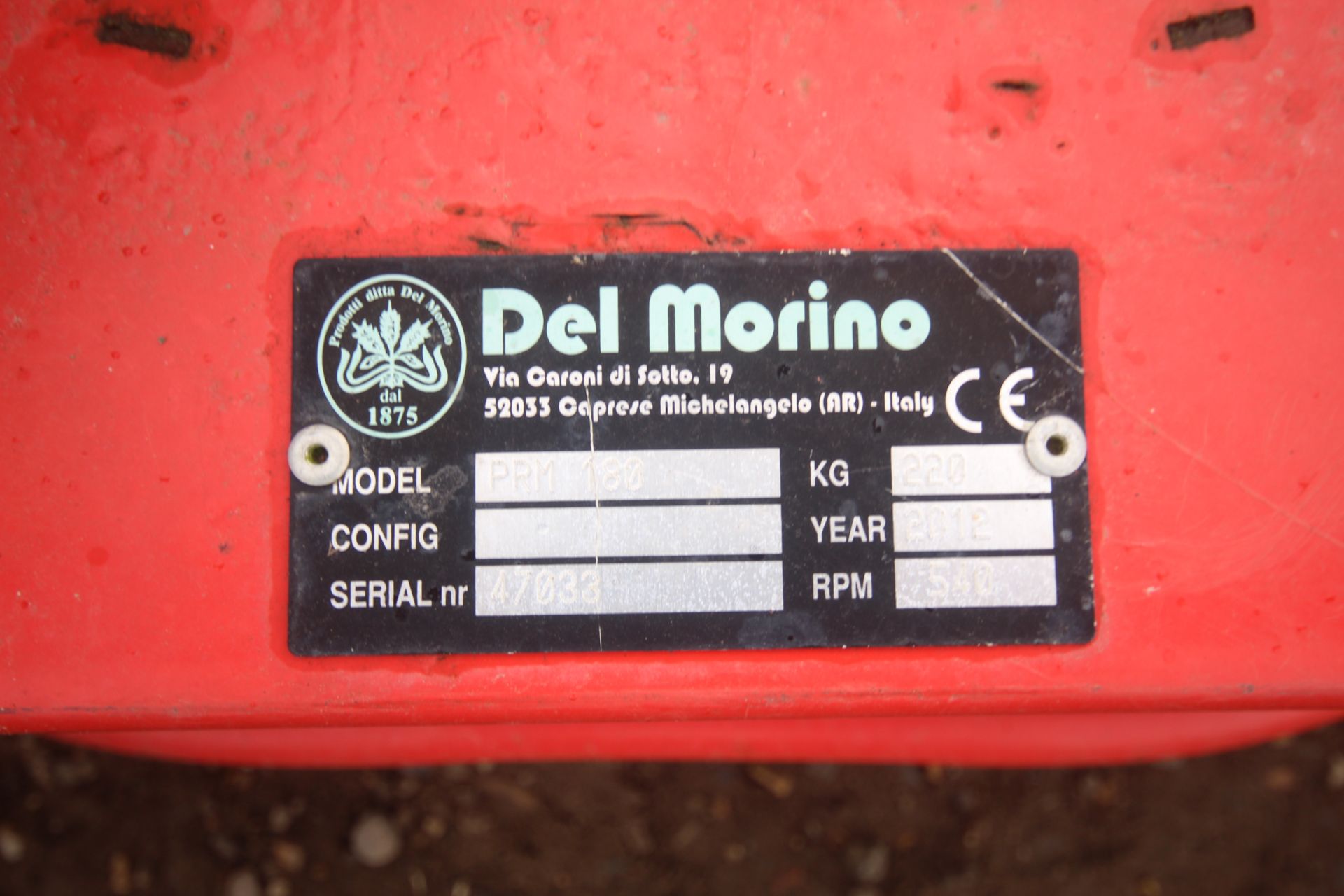 Del Morino PRM 180 1.8m finishing mower. 2012. V - Image 13 of 13