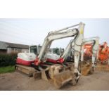 Takeuchi TB290 9T rubber track excavator. 2018. 5,096 hours. Serial number 190200950. With 4x