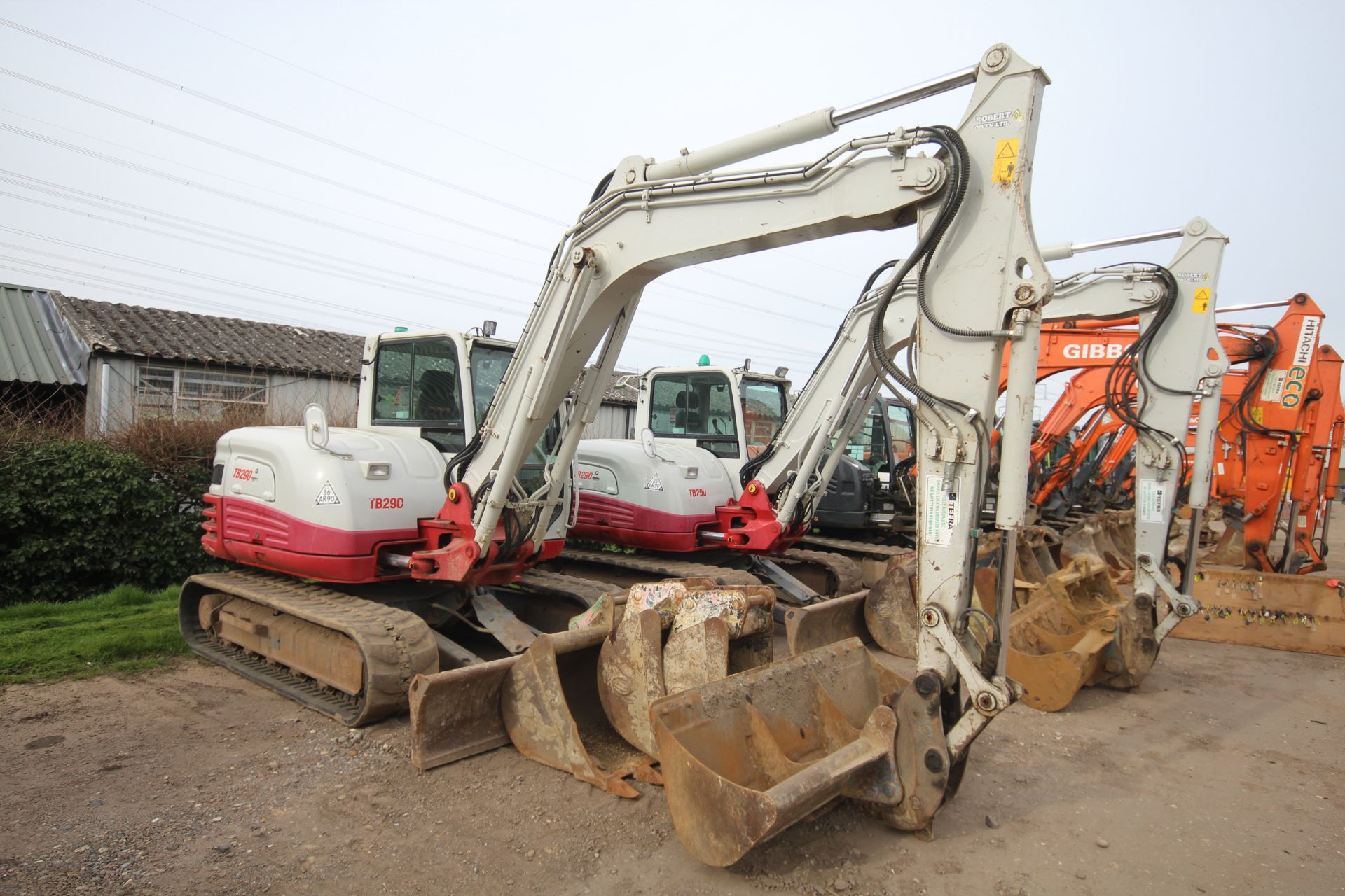 Takeuchi TB290 9T rubber track excavator. 2018. 5,096 hours. Serial number 190200950. With 4x