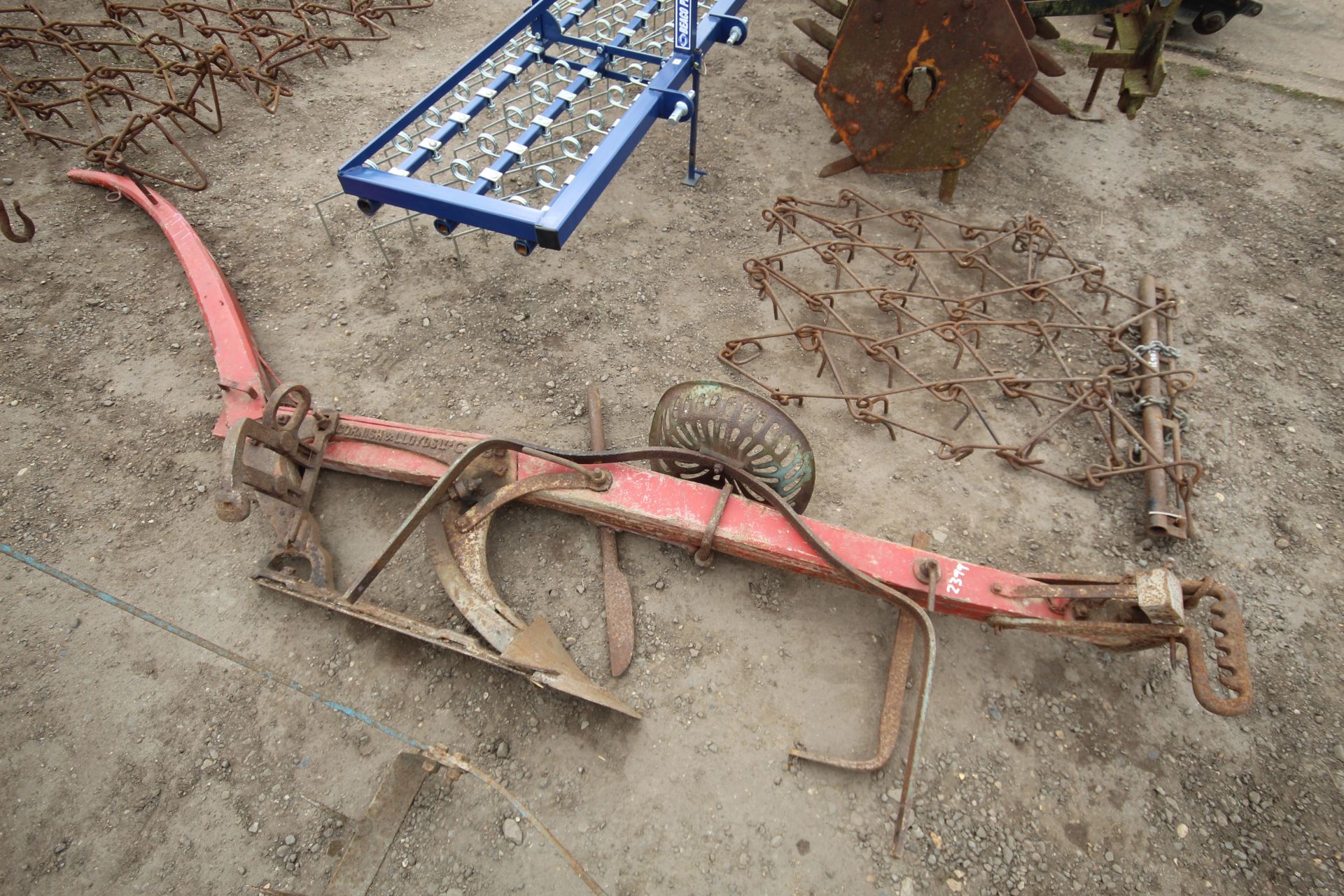 Cornish and Lloyds wooden beam horse drawn plough