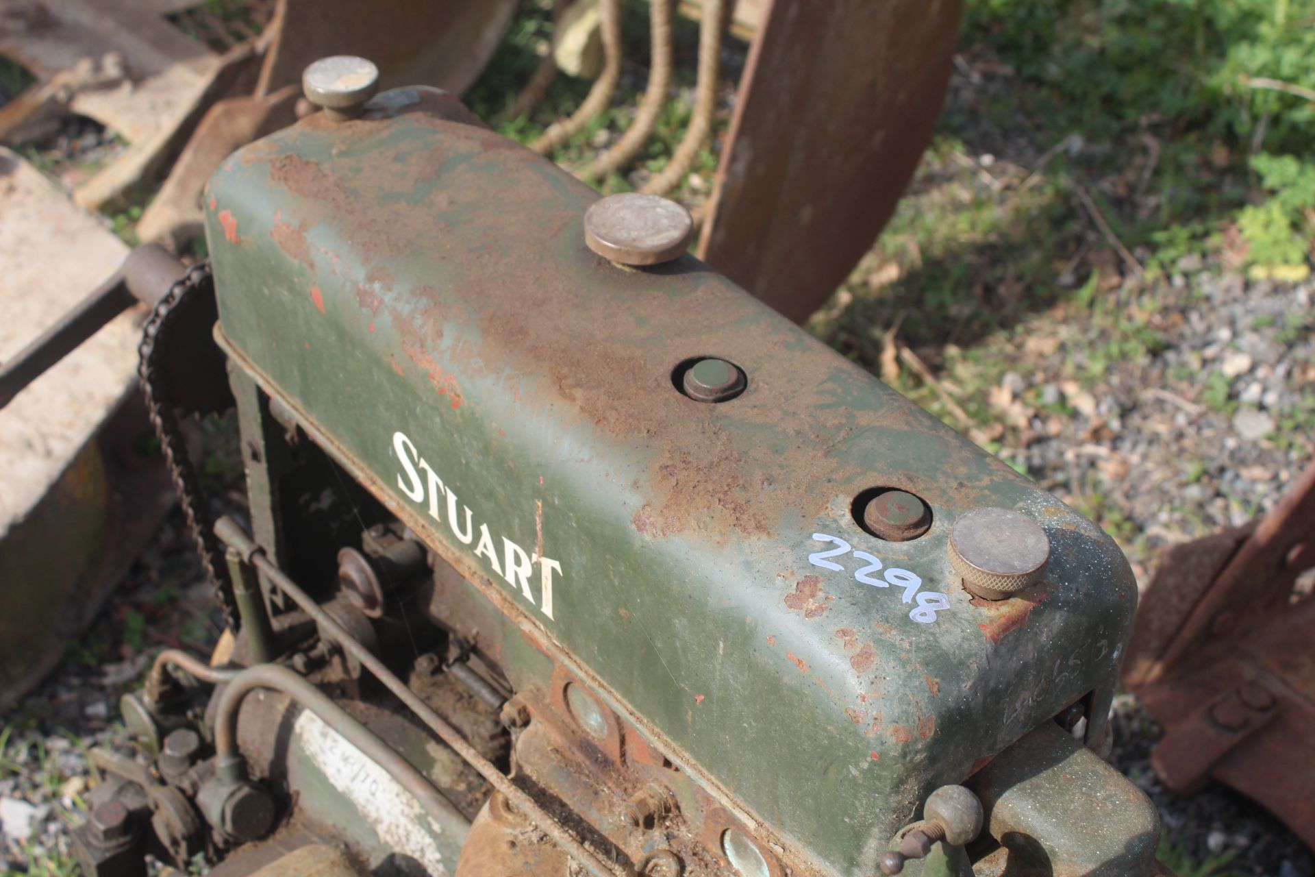 Stuart H2MR/70 2cyl diesel engine and gearbox. For spares or repair. - Image 3 of 13