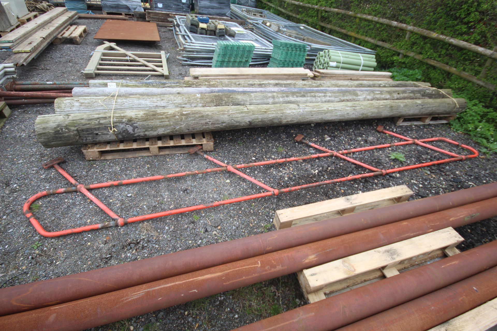 Stair metal hand rail.