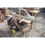Dening linkage mounted PTO driven saw bench. V