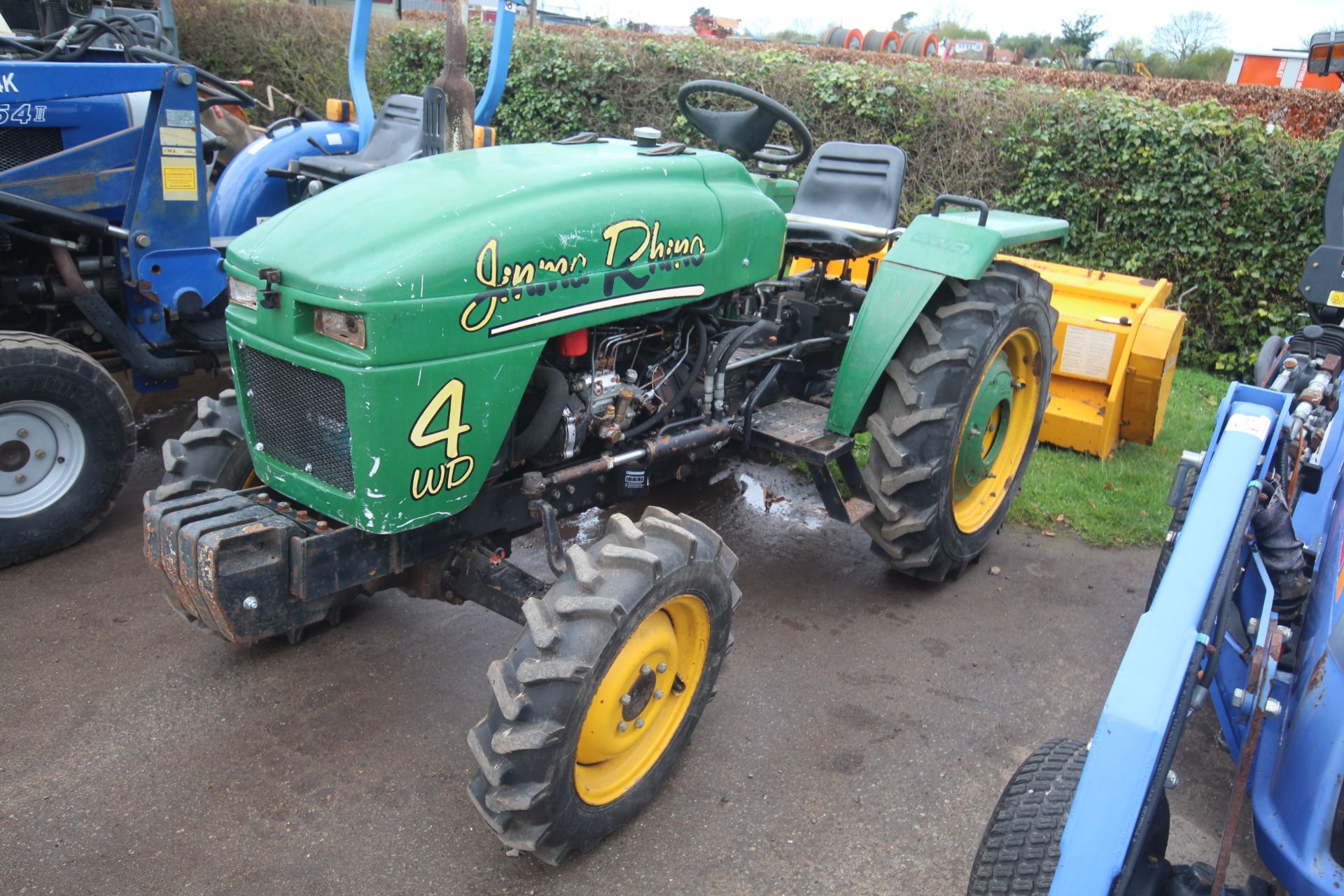 Jinma Rhino 4WD compact tractor.  Showing 201 hours. 9.5-24 rear wheels and tyres @ 80%. 6.00-16