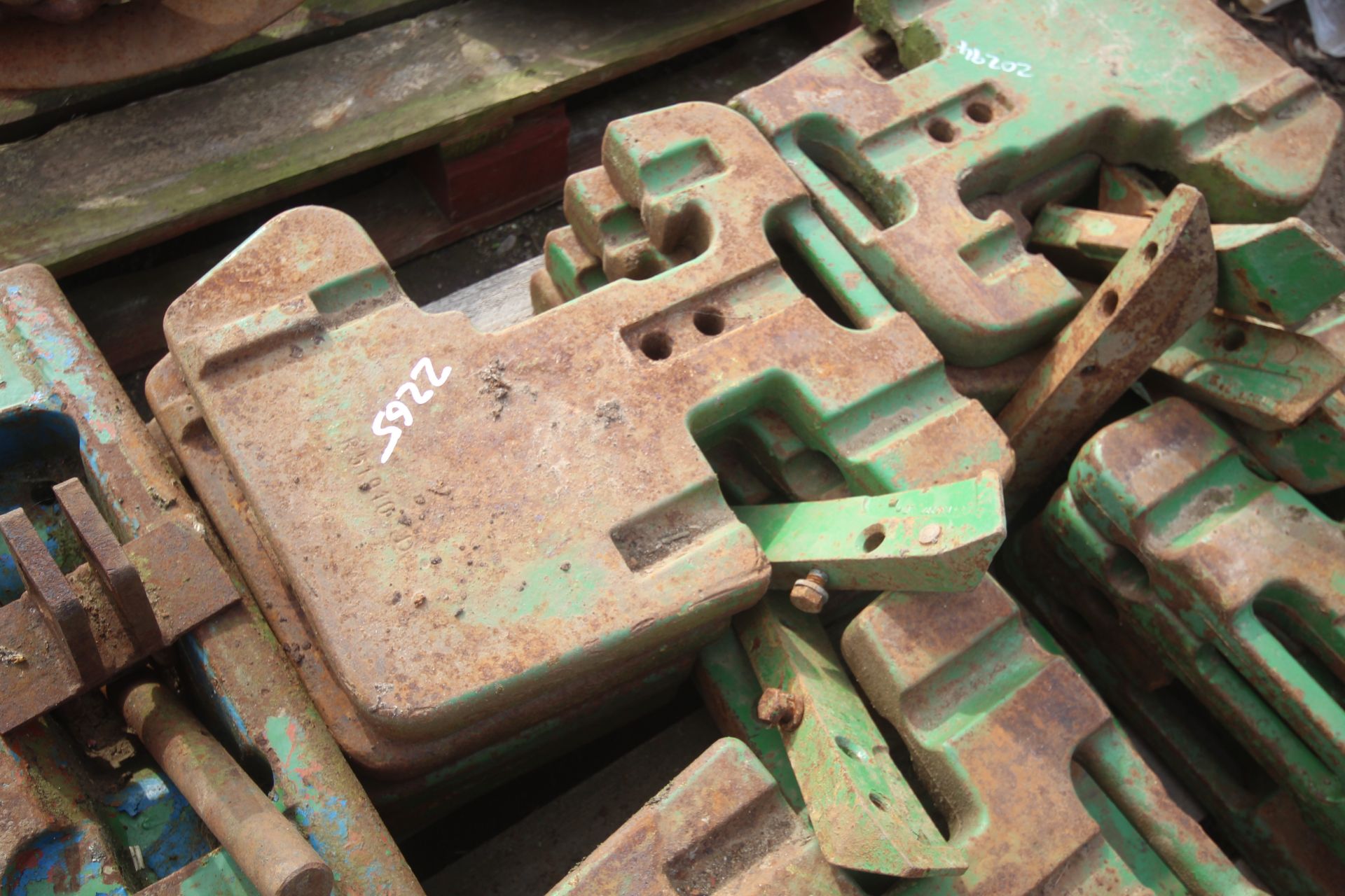 16x John Deere front weights and carrier. V - Image 4 of 6