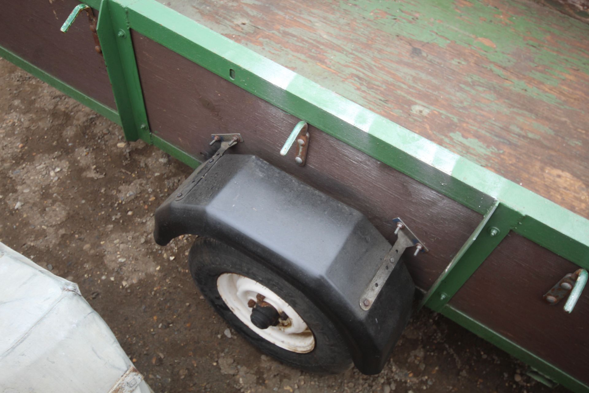 8ft x 4ft single axle car trailer. With ladder rack, lights and spare wheel. Key held. - Bild 15 aus 18