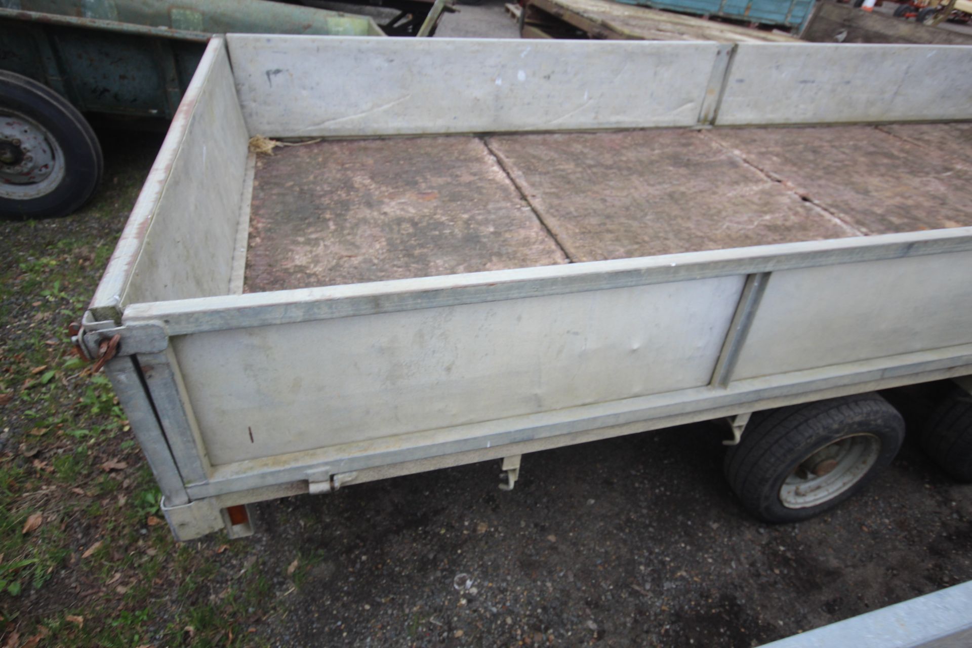 Ifor Williams LL166G 16ft twin axle flat bed trailer. Serial number 64791. With sides, spare - Image 19 of 35