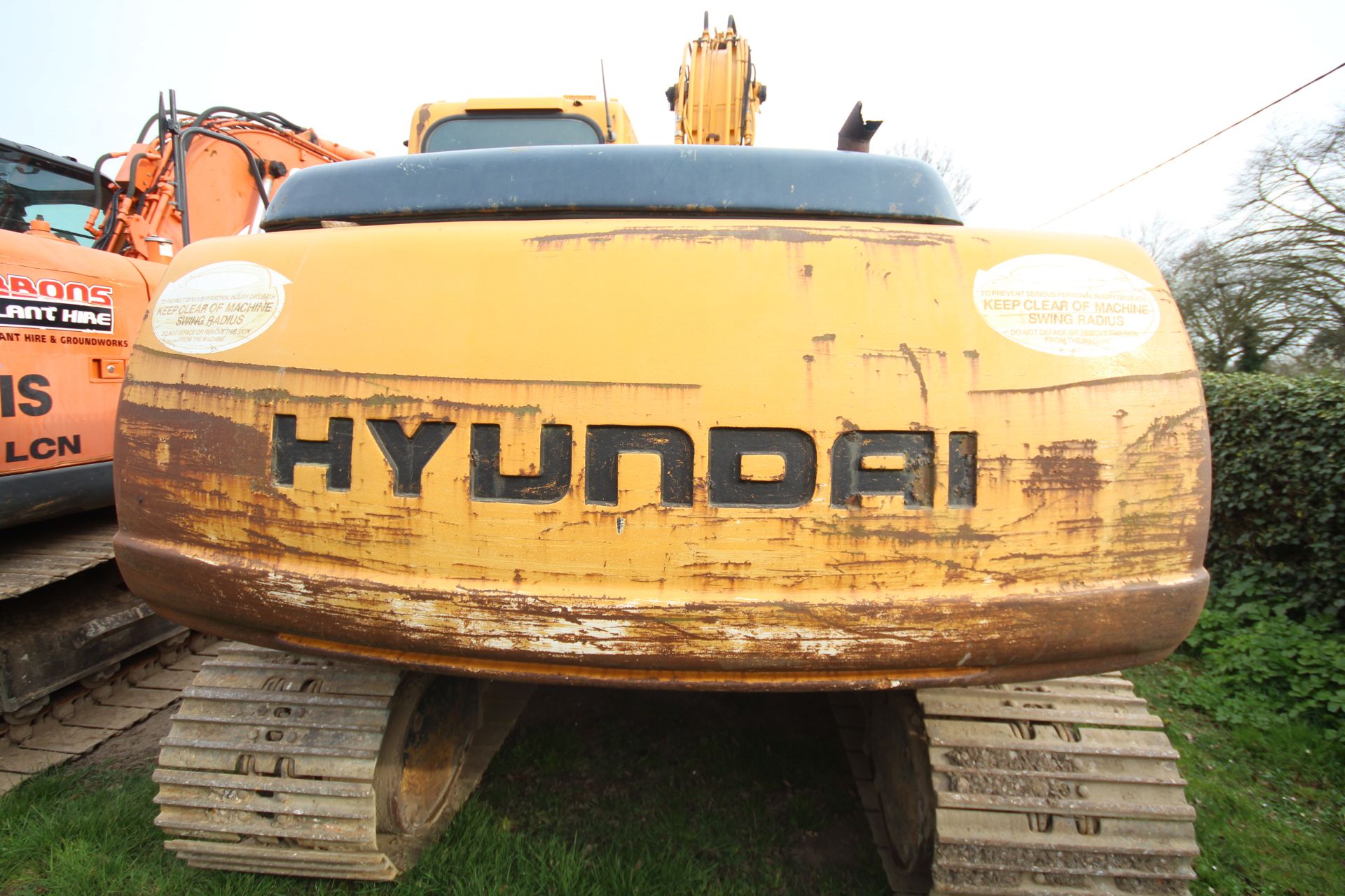 Hyundai Rolex 130 14T LCD-3 steel track excavator. Showing 4,963 hours. 20xx. With two buckets, twin - Image 25 of 70