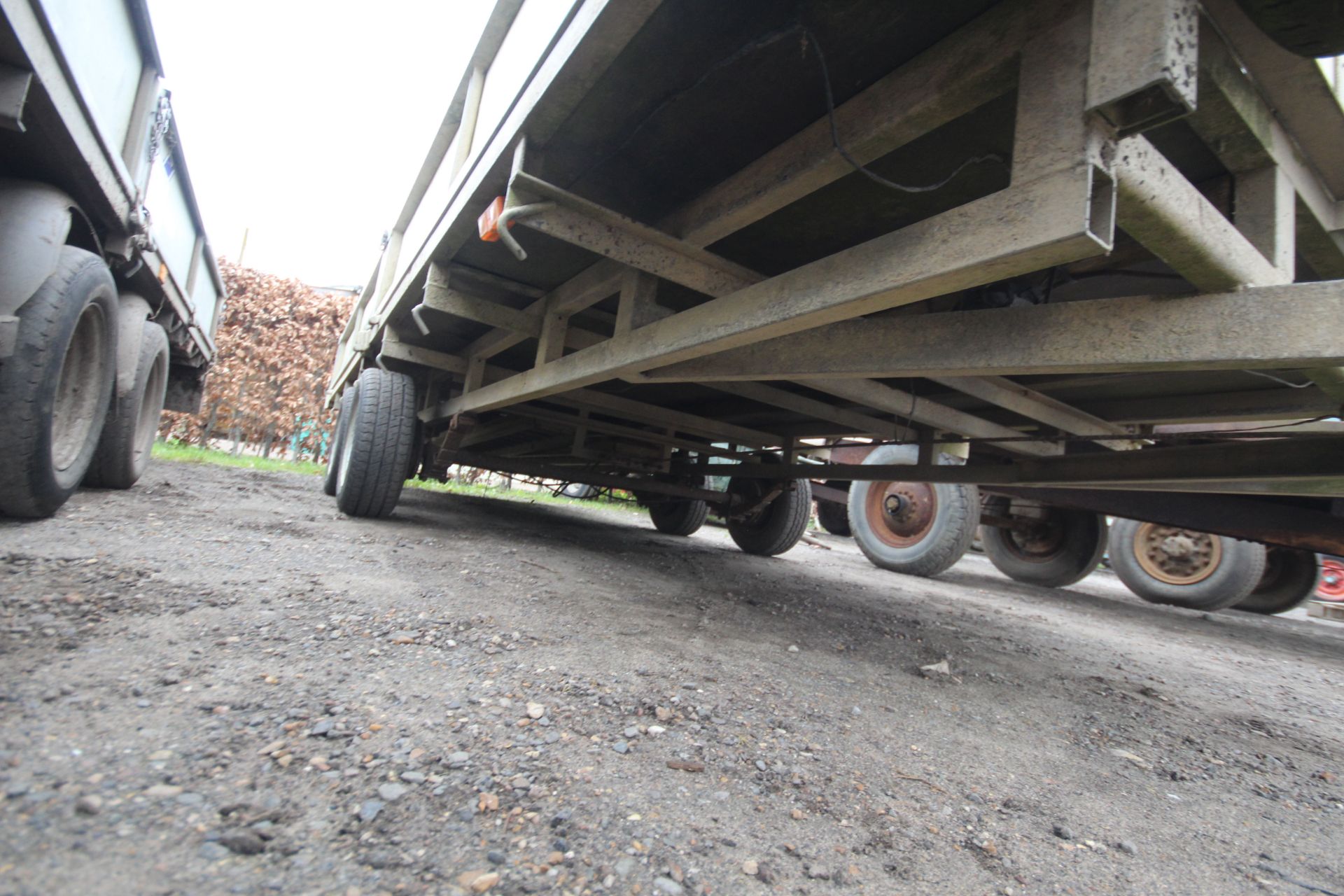 Ifor Williams LL166G 16ft twin axle flat bed trailer. Serial number 64791. With sides, spare - Image 8 of 35